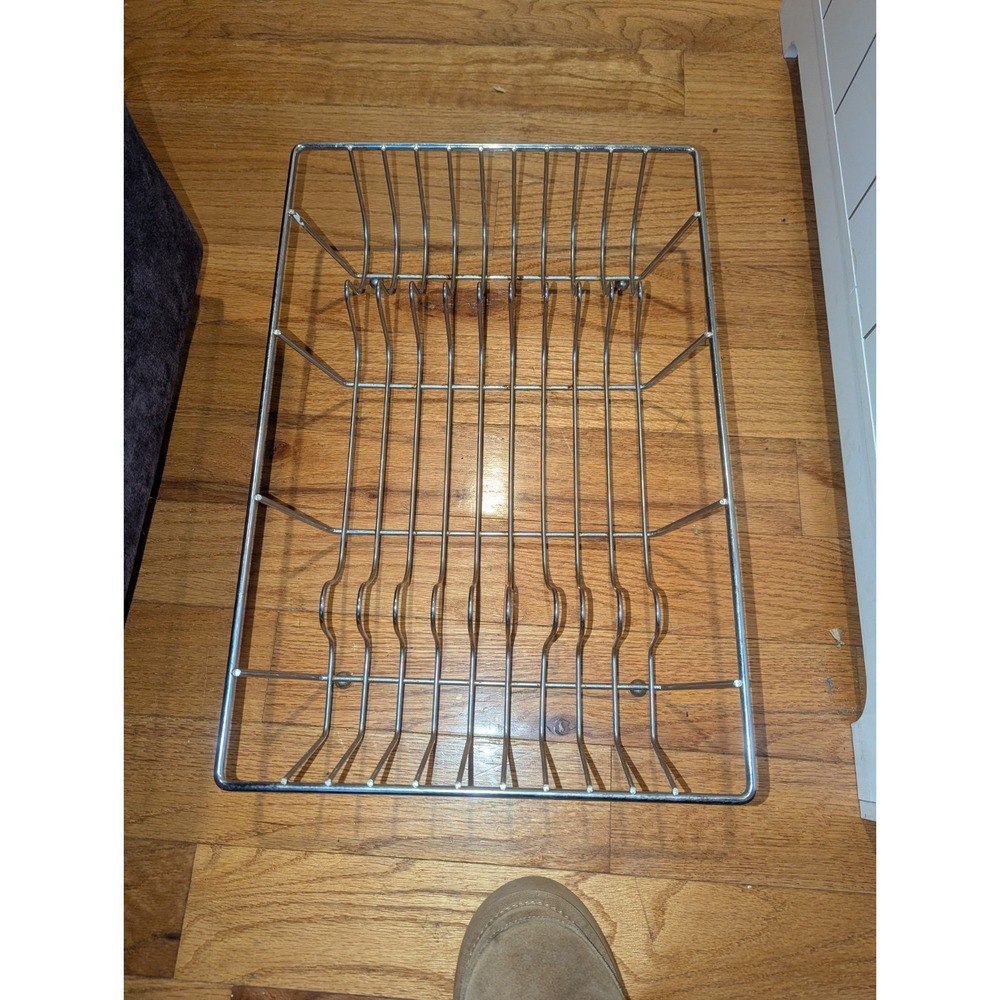 Vintage Style Chrome Wire Dish Rack Mid Century Modern Kitchen Organizer